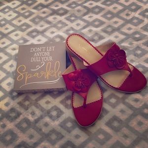 Red flower thong sandals!